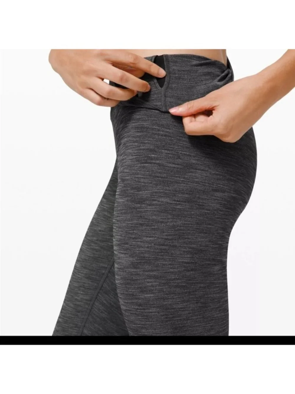 Lululemon Wunder Under Pant (Hi-Rise)Heathered Black EEUC